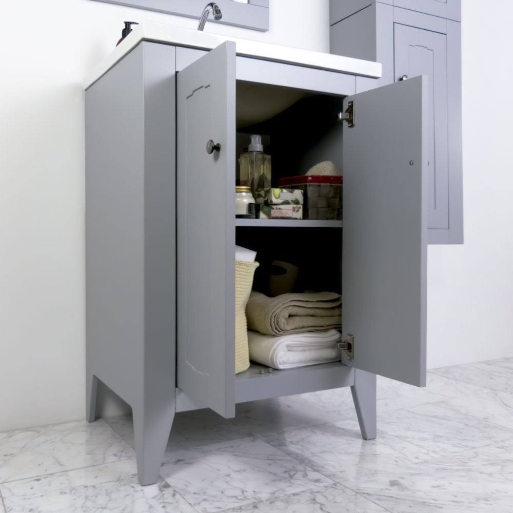 32x22 Grey Bathroom Vanity Cabinet Set with Ceramic Counter Top B527919