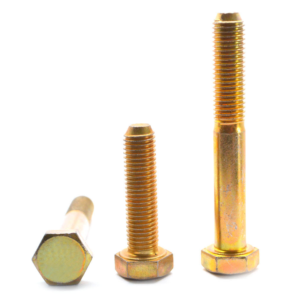 5/8x22-18 x 1 3/4x22 Fine Thread Grade 5 Hex Cap Screw Medium Carbon Steel Yellow Zinc Plated D22666