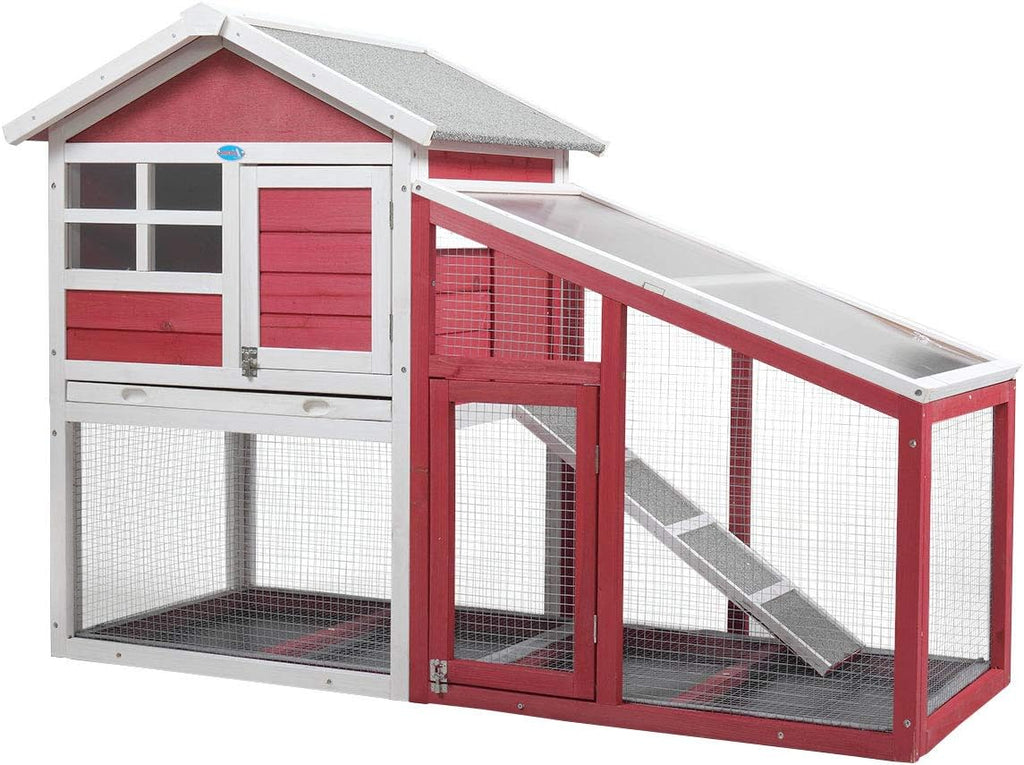 Indoor Outdoor Rabbit Hutch with Removable Tray H14446