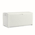 White Wicker Resin Deck Box, 99 Gallon G5220