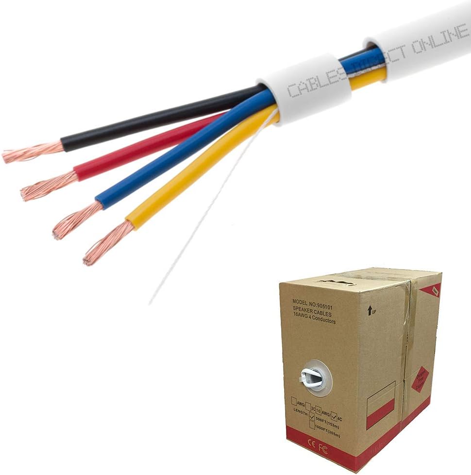 500FT 18AWG CL2 Oxygen Free Pure Copper Speaker Wire T28575