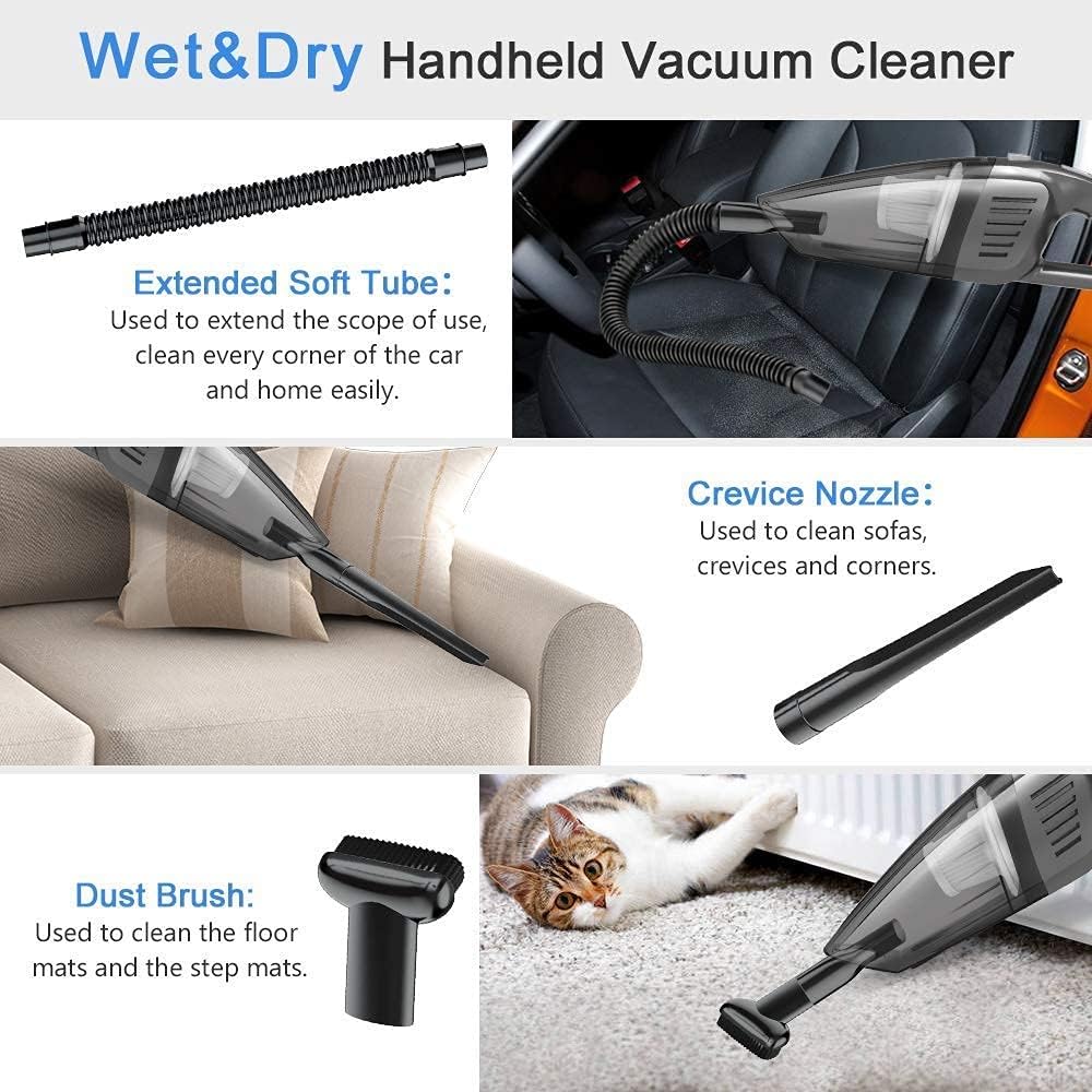 Portable Cordless Handheld Vacuum Cleaner, 8000PA, 120W, Wet & Dry, Pack of 2 O4036