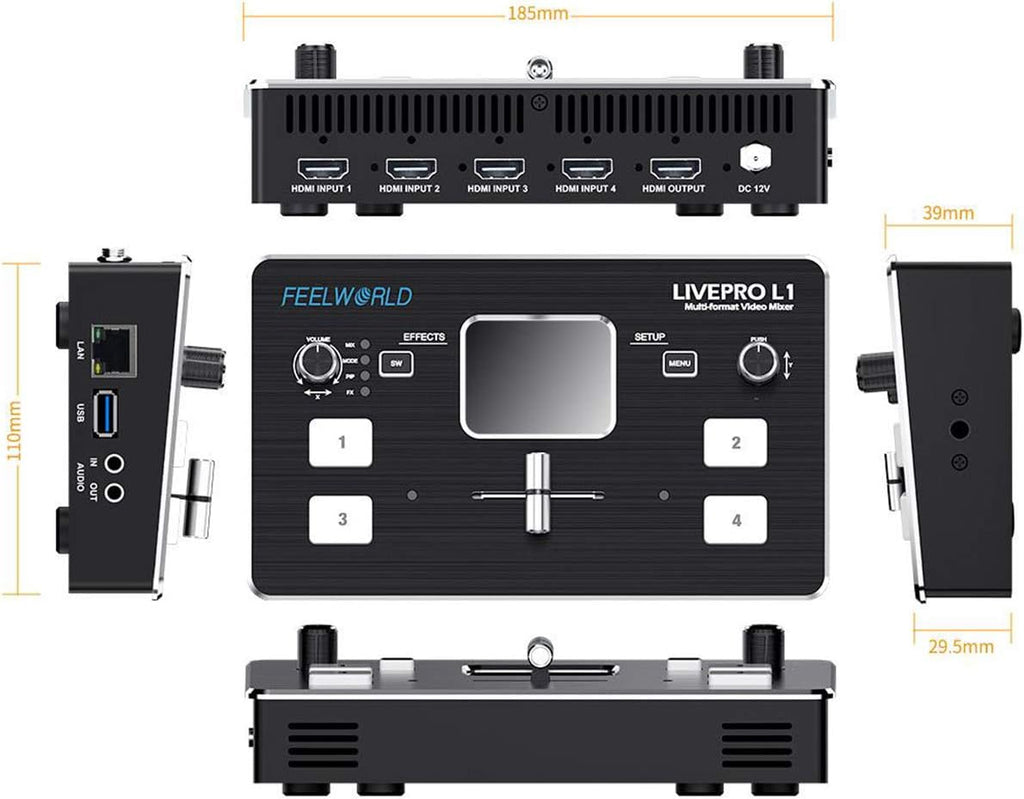 Multicamera Video Switcher with 2-Inch TFT Display 4 x HDMI inputs USB3.0 P8062
