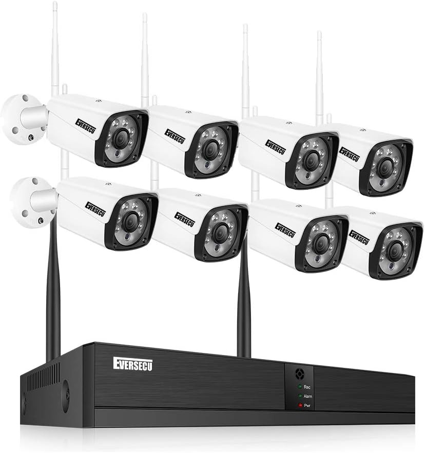 8 Channel 2K 3MP Wireless Security Camera System with 12 Inch Monitor and 1TB HDD Z6497