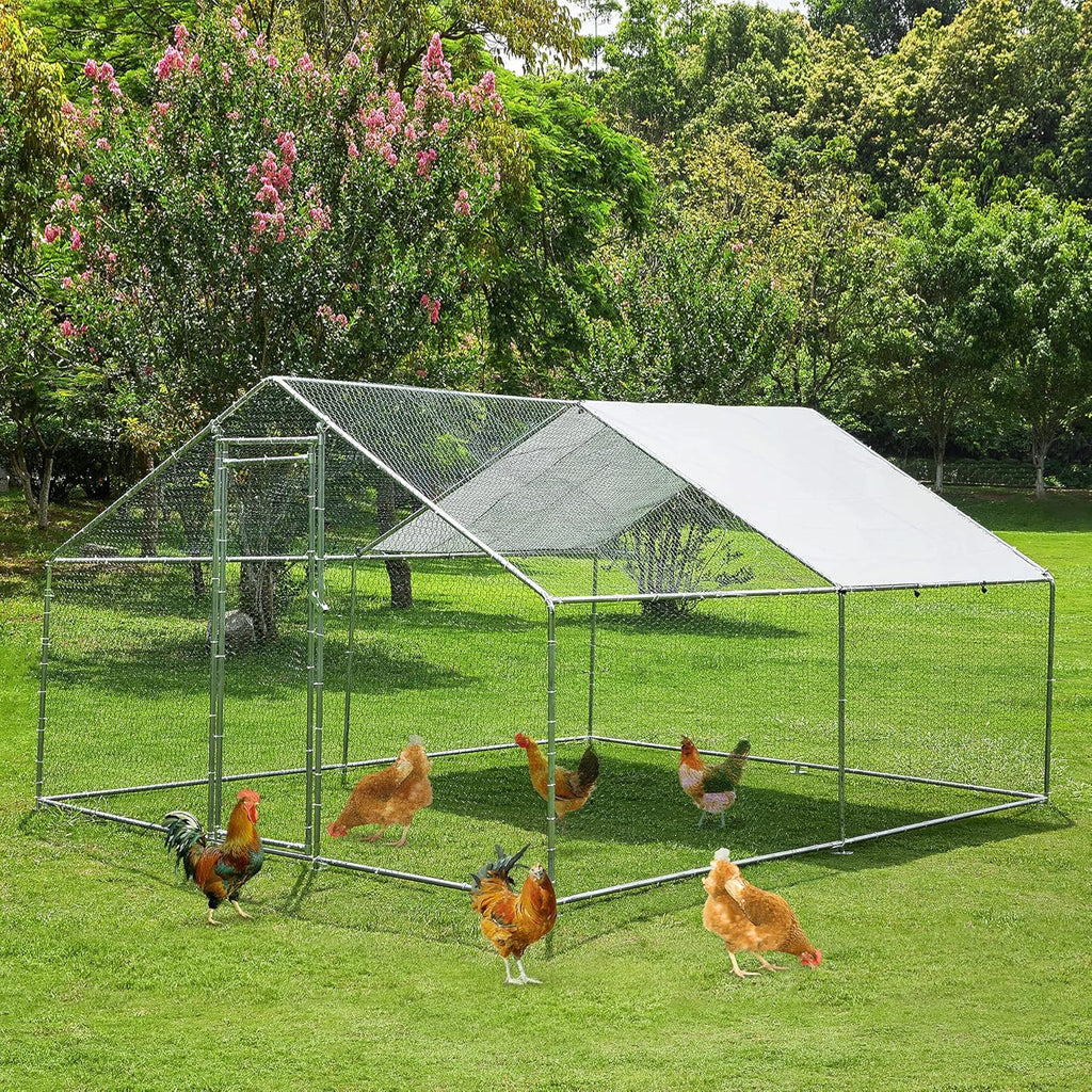 Extra Large Metal Chicken Coop Walkin Poultry Cage Hen Run House J861