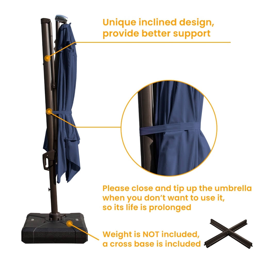 10-Foot Cantilever Umbrella with Cross Base T267