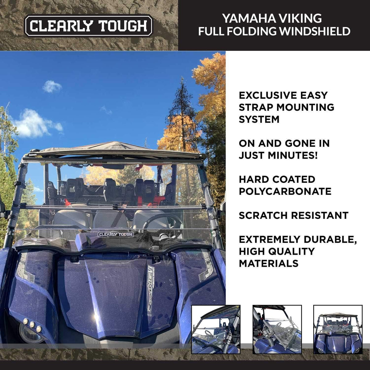 Folding Scratch Resistant Polycarbonate Windshield O582142