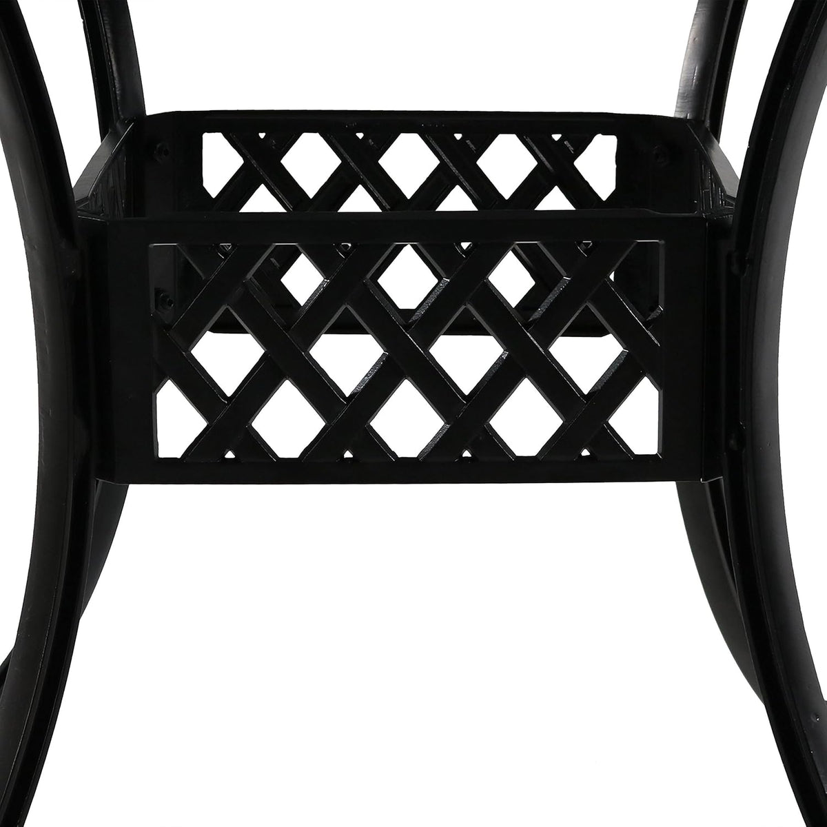Round Cast Aluminum Patio Dining Table with Umbrella Hole S462519