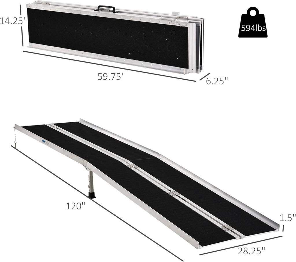 Aluminum Skidproof PVC Carpeted Folding Wheelchair Ramp Q72024