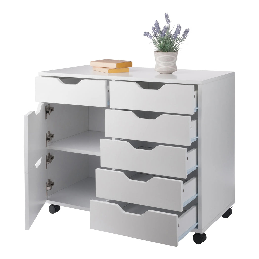 White Wood Storage Cabinet G7907