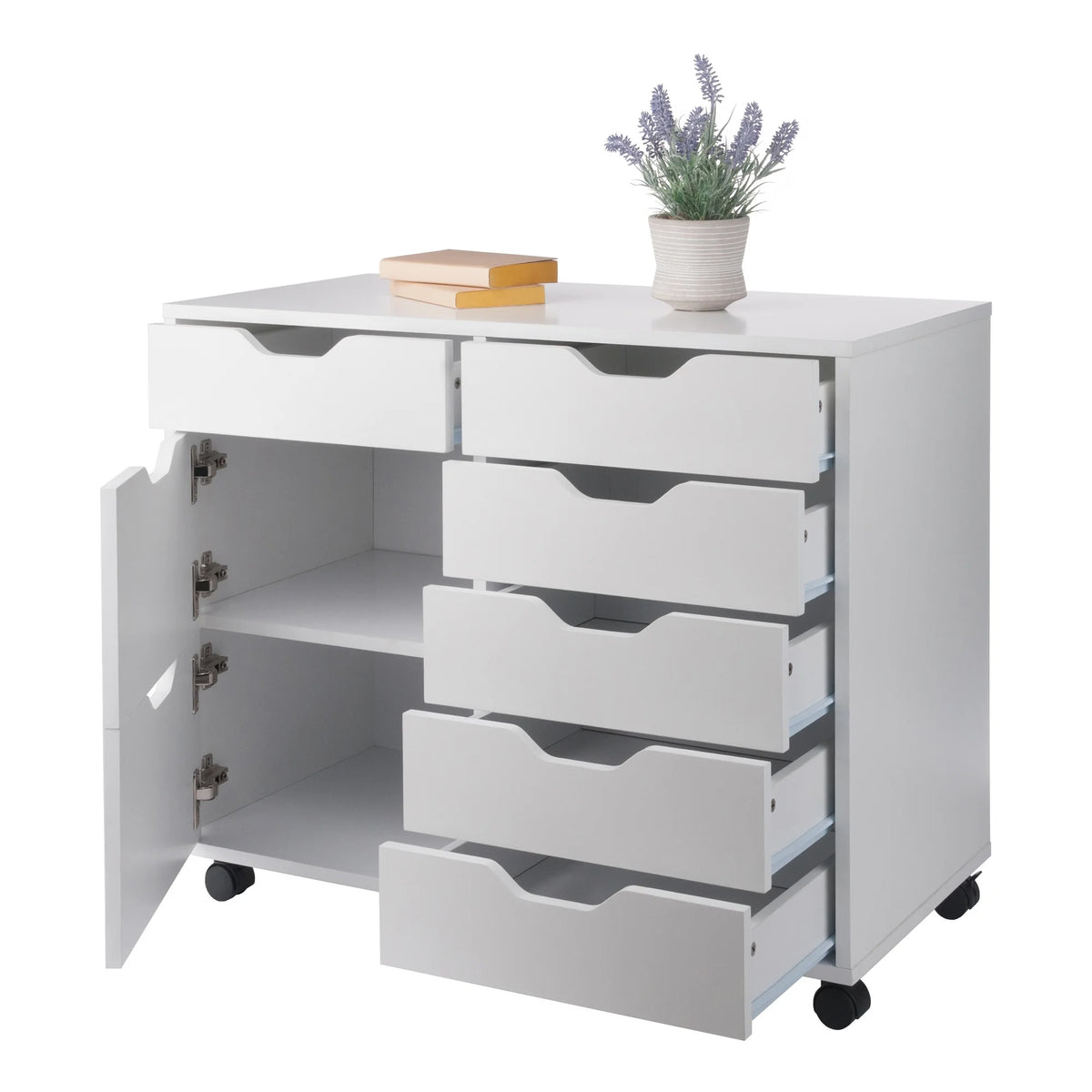 White Wood Storage Cabinet G7907