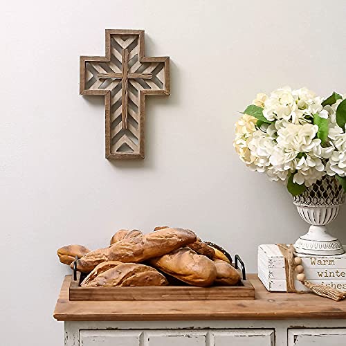 12 Inch Handmade Rustic Wooden Wall Cross Z1663