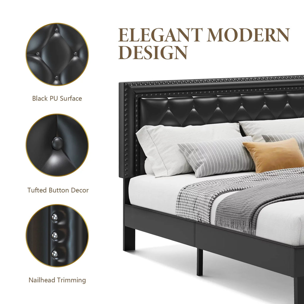 Queen Size Wood Slat Bed Frame N644