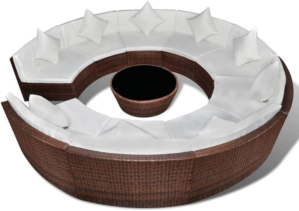 3 Piece Patio Lounge Set with Cushion Solid Acacia Wood G853