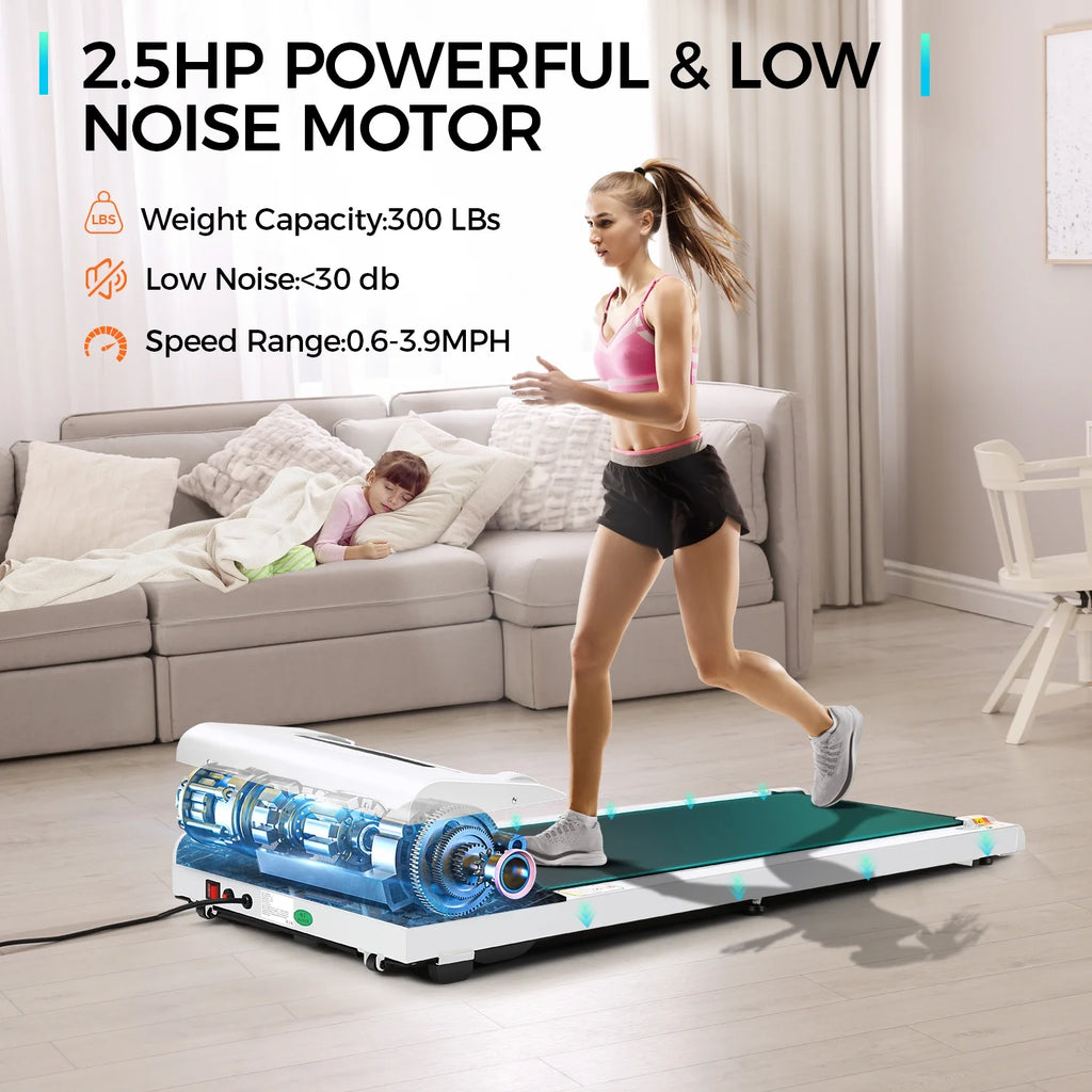 2.5HP Slim Compact Under Desk Treadmill with LED Display and Remote Control E314