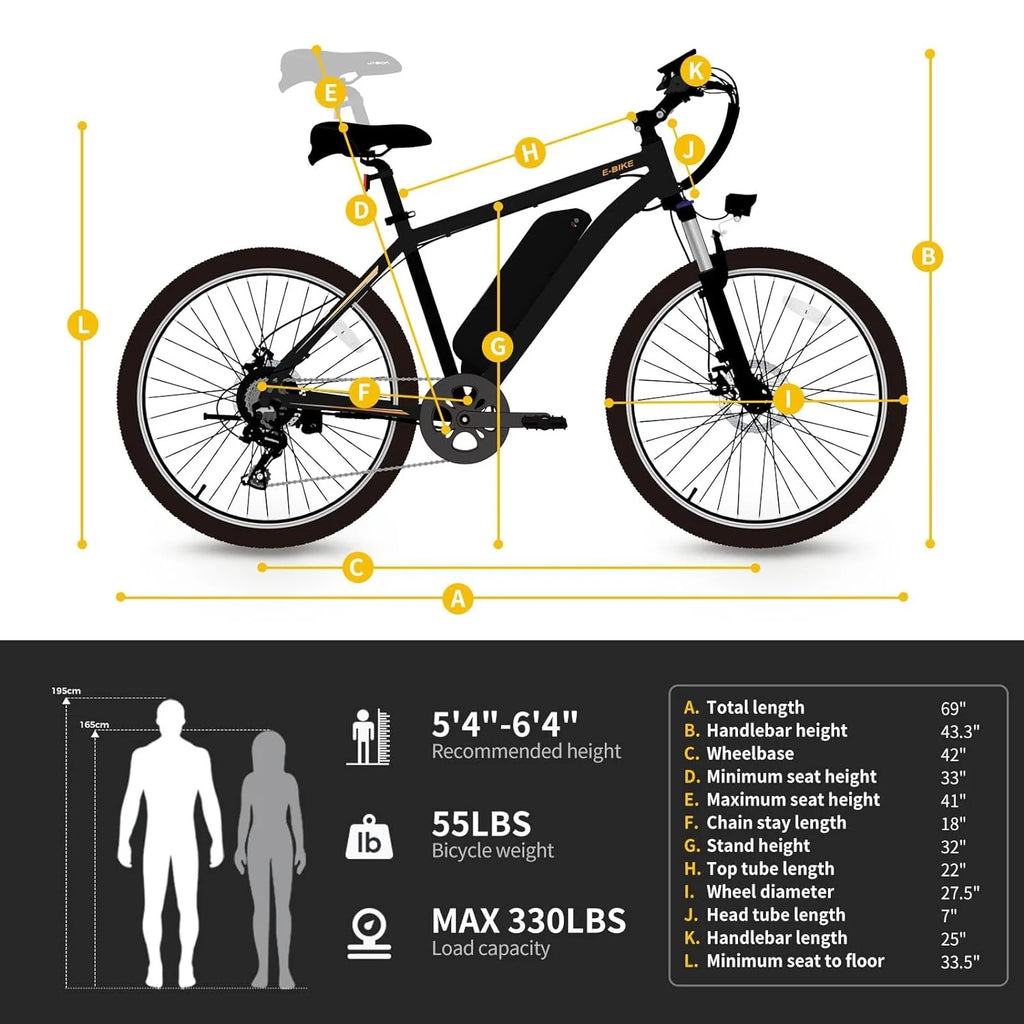 500W 480Wh Removable Battery 27.5 Electric Mountain Bike N346745
