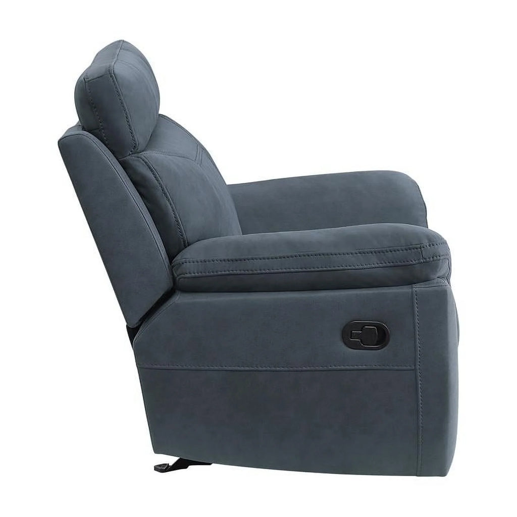 Blue Microfiber Reclining Chair X6523