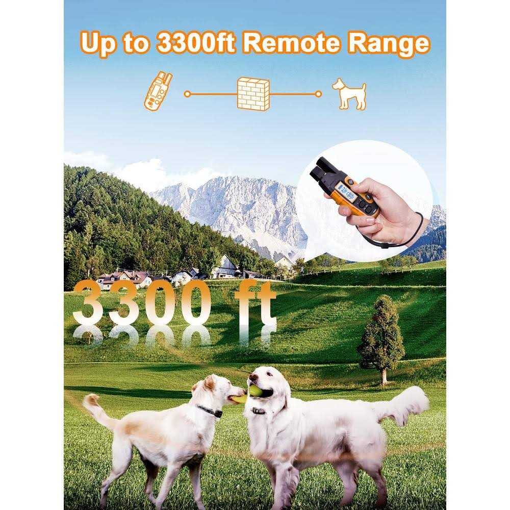 Dog Shock Collar 2 Dogs 3300 ft Waterproof Training Collar V4602