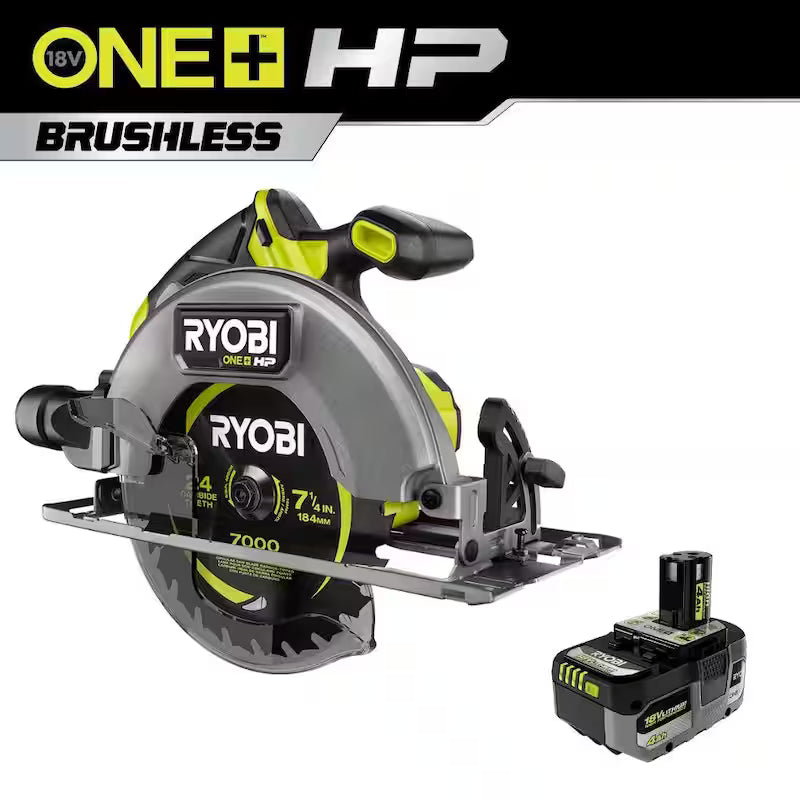 18V Brushless Cordless 7-1/4 in. Circular Saw with 4.0 Ah Lithium-Ion Battery V145275
