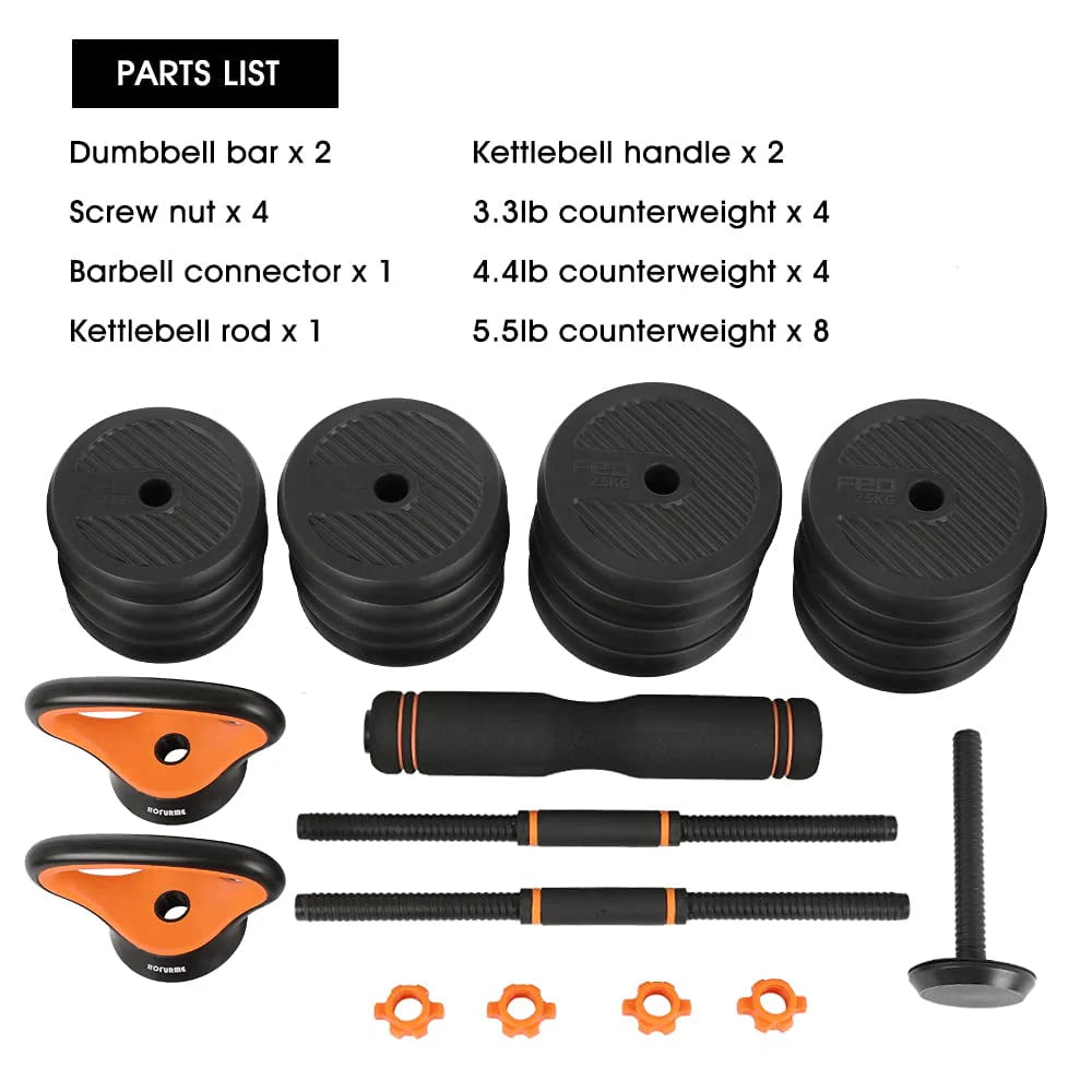 Adjustable Dumbbell Barbell Kettlebell Set N9669