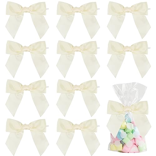 4.5" Pre-Tied Satin Bows with Twist Ties 36 PCs Y35130
