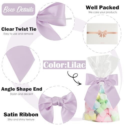 4.5" Pre-Tied Satin Bows with Twist Ties 36 PCs Y35130