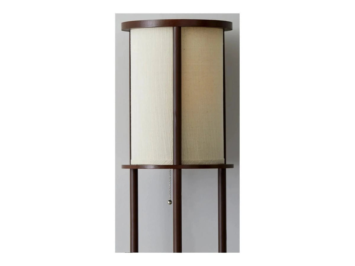 Round Shelf Floor Lamp with Walnut Wood Veneer R512710