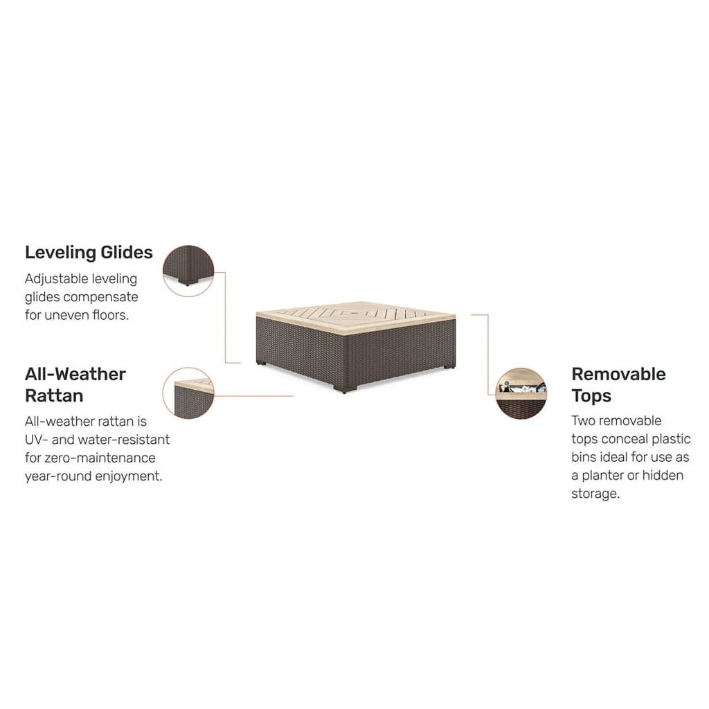 Brown Rattan Outdoor Coffee Table P5606