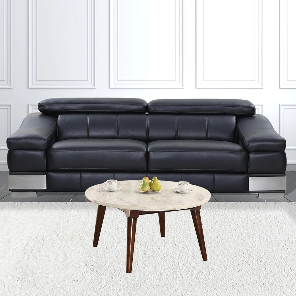 Walnut Marble Round Coffee Table A344096
