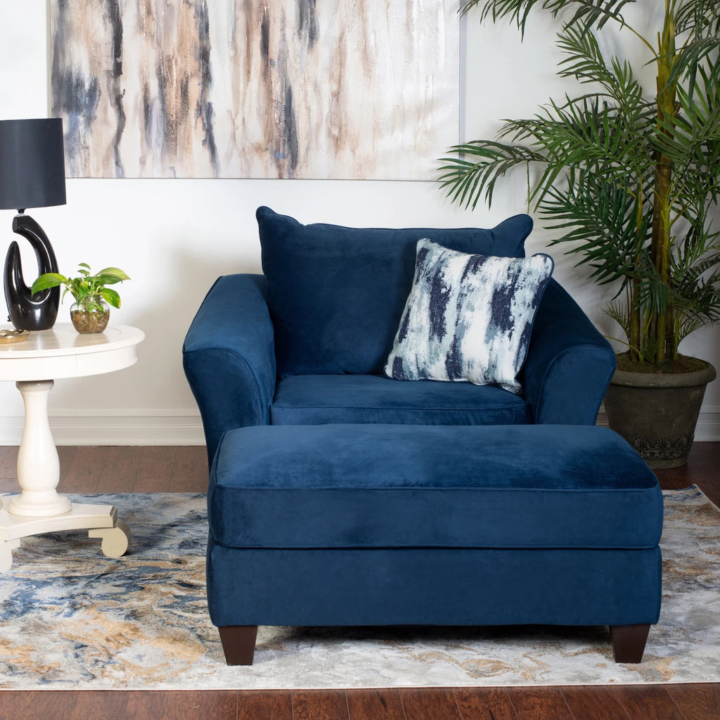 Navy Blue 4-Piece Fabric Sofa Set N277022