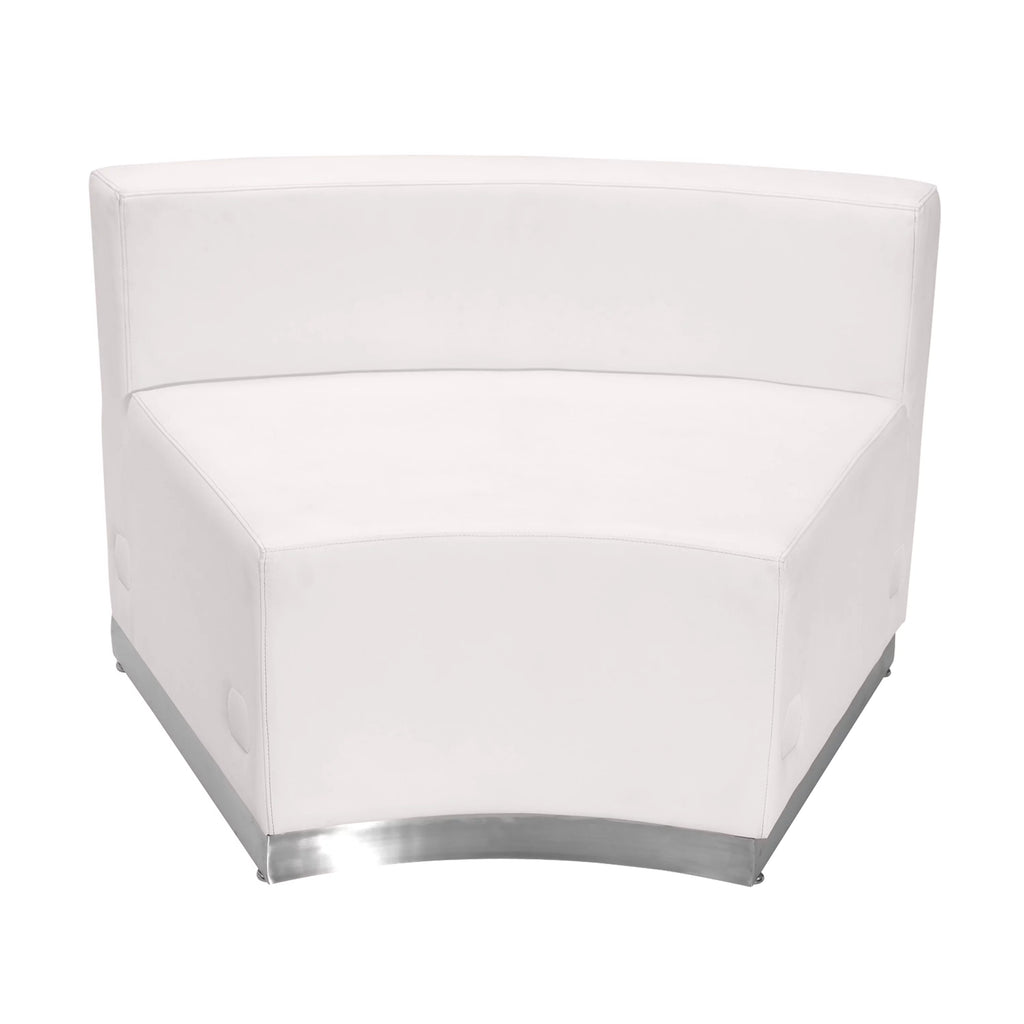 White LeatherSoft Concave Chair with Stainless Steel Base F64758