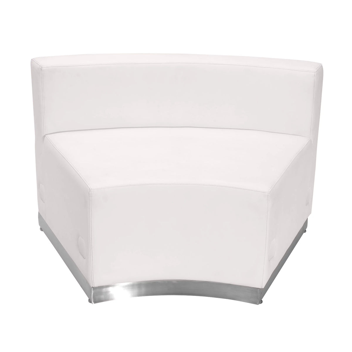 White LeatherSoft Concave Chair with Stainless Steel Base F64758