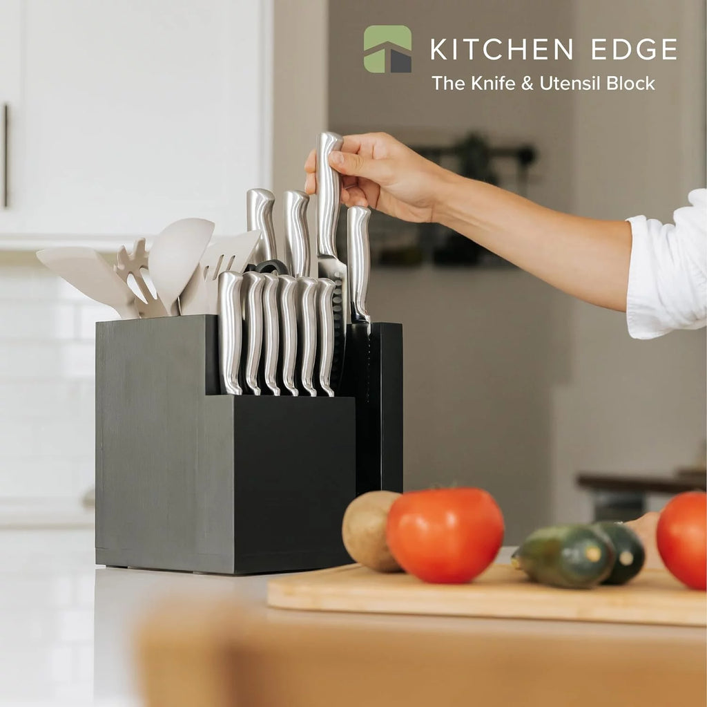 Bamboo Magnetic Knife Block and Cooking Utensil Holder F45724