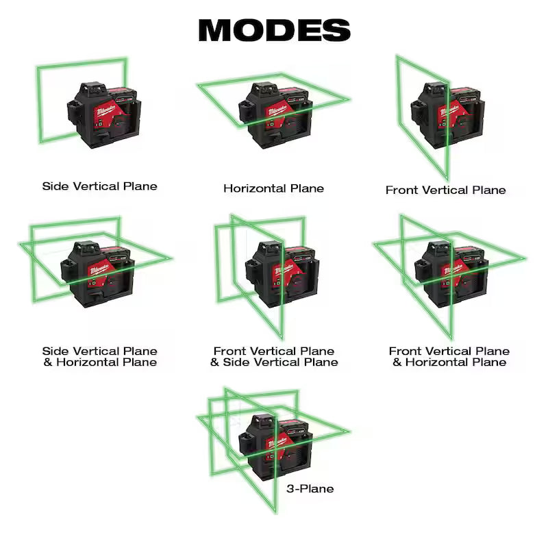 12-Volt Cordless Green 3-Plane Laser Level Kit with 4.0 Ah Battery D60920