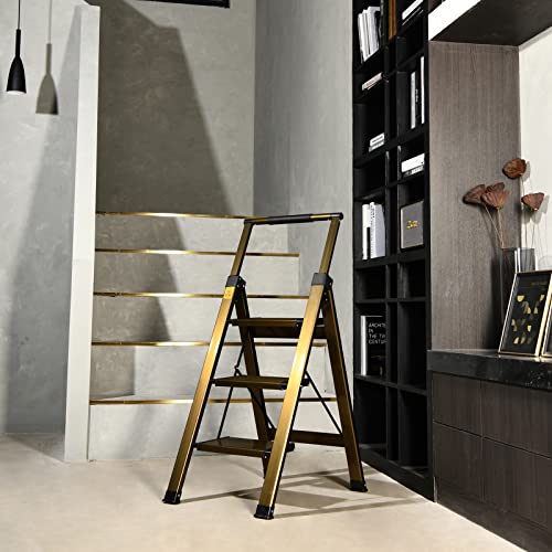 5 Step Aluminum Folding Ladder with Anti-Slip Wide Pedal O779007