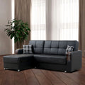 Black Reversible Sectional Sofa F678