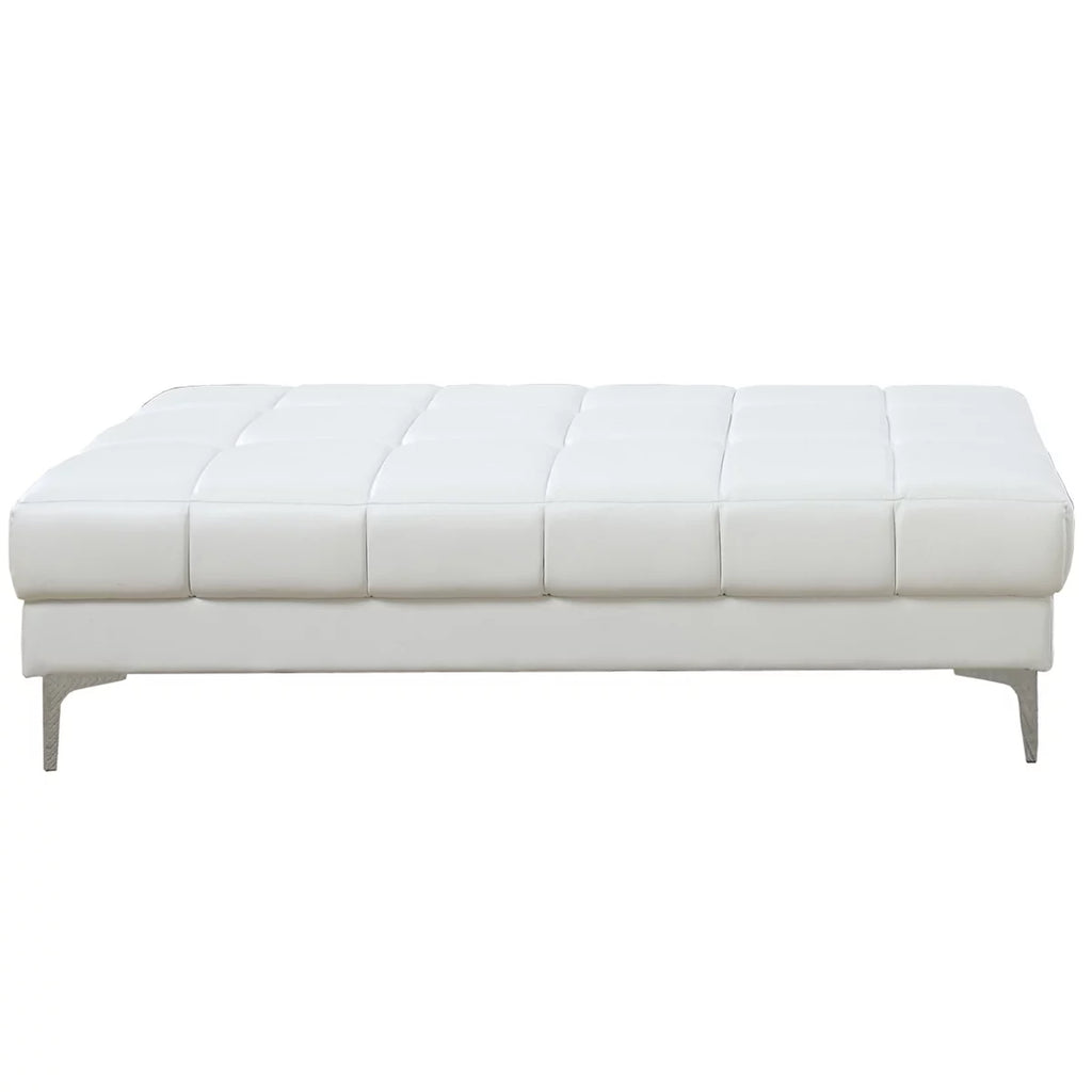 White Bonded Leather Cocktail Ottoman S33157
