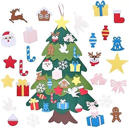 Felt Christmas Tree with 32 Ornaments and LED Lights E77941