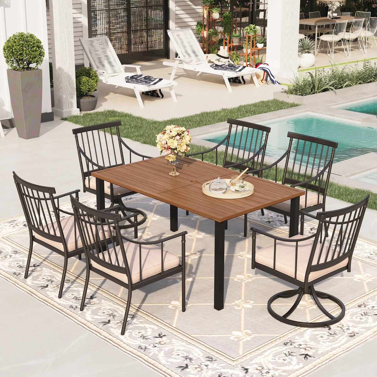 7-Piece Metal Outdoor Patio Dining Set C6249