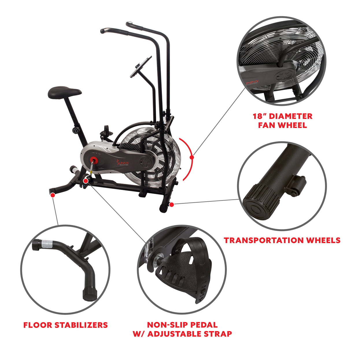 Indoor Stationary Upright Air Bike I64088
