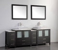84 in. Double Sink Vanity Cabinet with Ceramic Vessel Sink & Mirror R11862