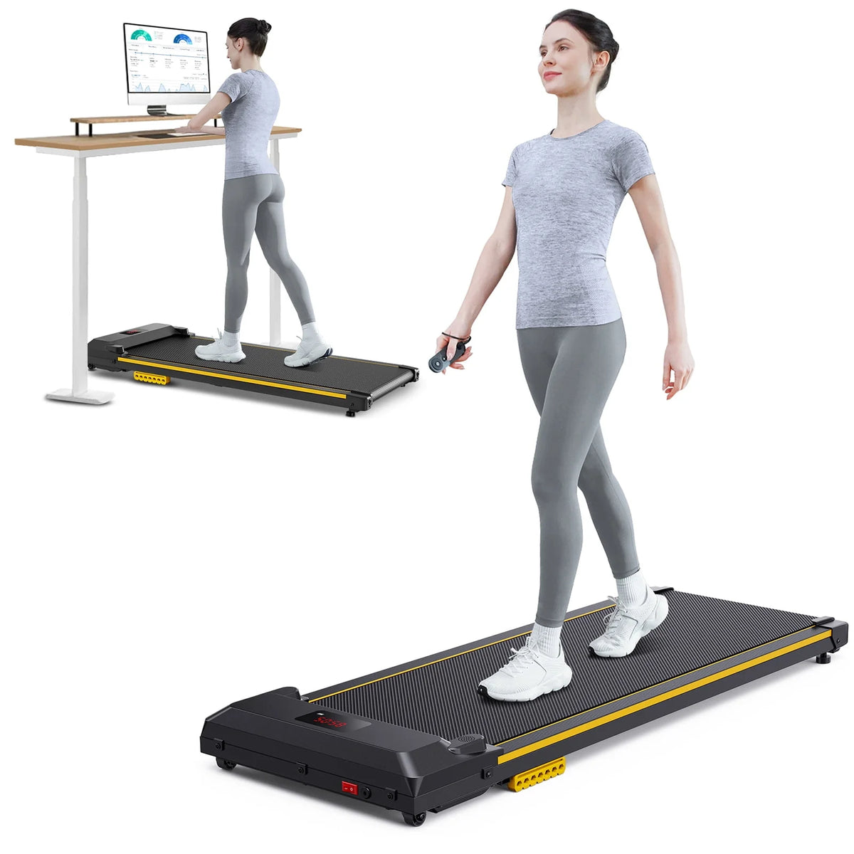 2 in 1 Under Desk Treadmill with Remote Control W818