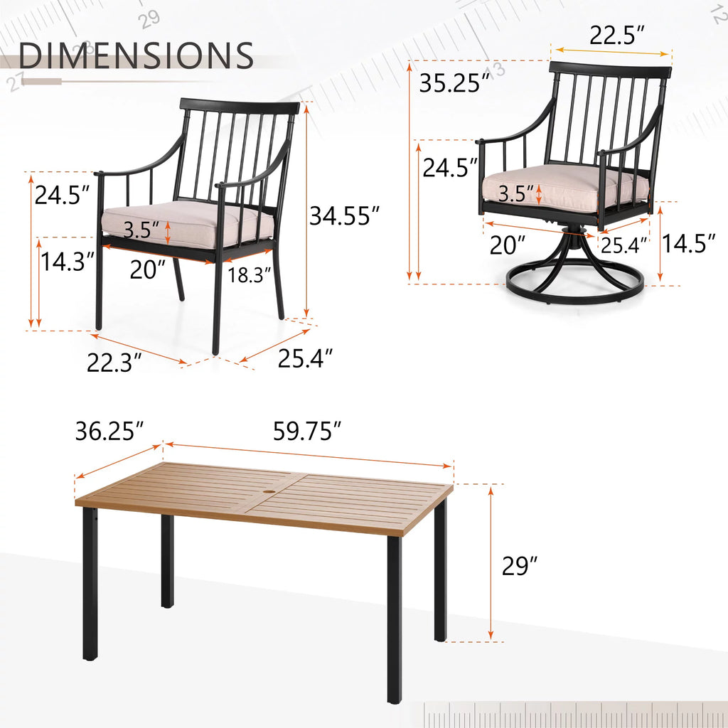 7-Piece Metal Outdoor Patio Dining Set C6249