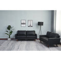 Black 2 Piece Faux Leather Loveseat and Sofa Y804