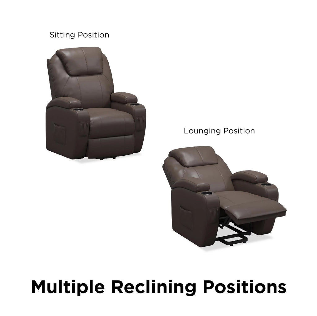 Brown Faux Leather Power Lift Recliner Y888