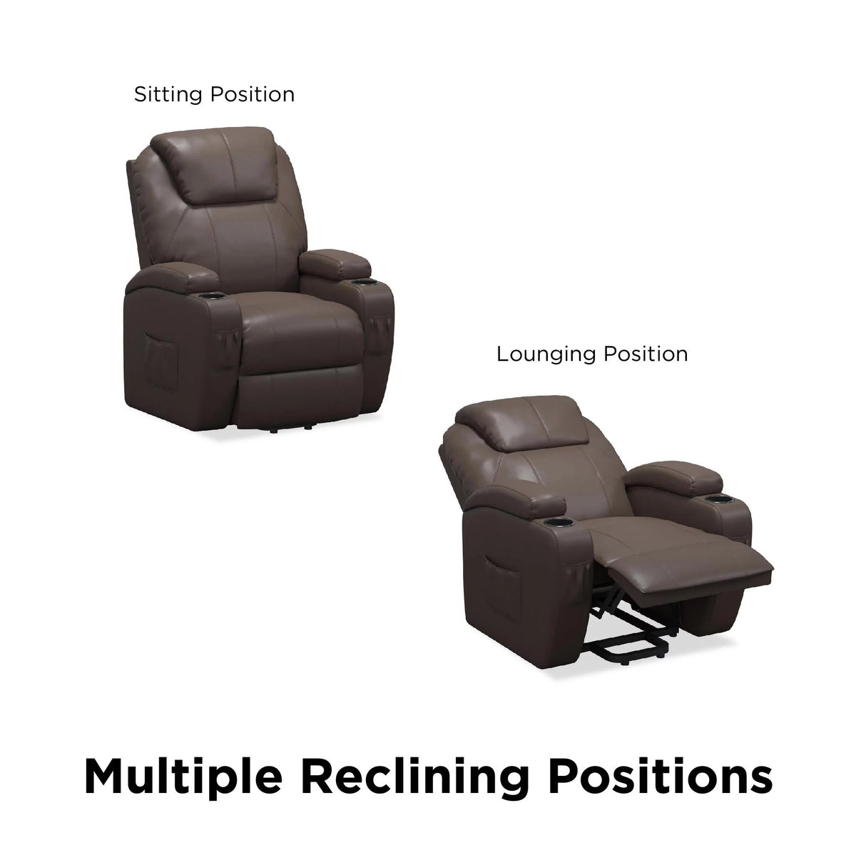 Brown Faux Leather Power Lift Recliner Y888