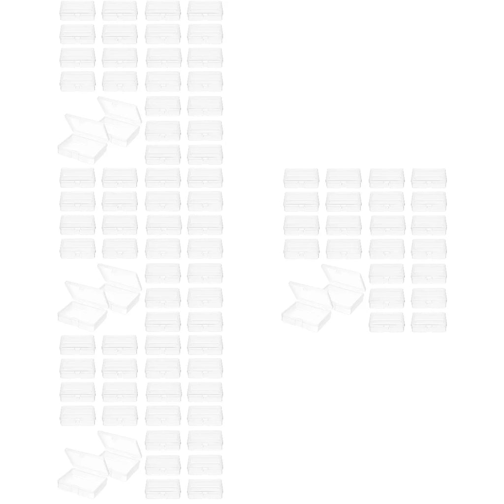 96 Pcs Mini Clear Plastic Boxes M7155
