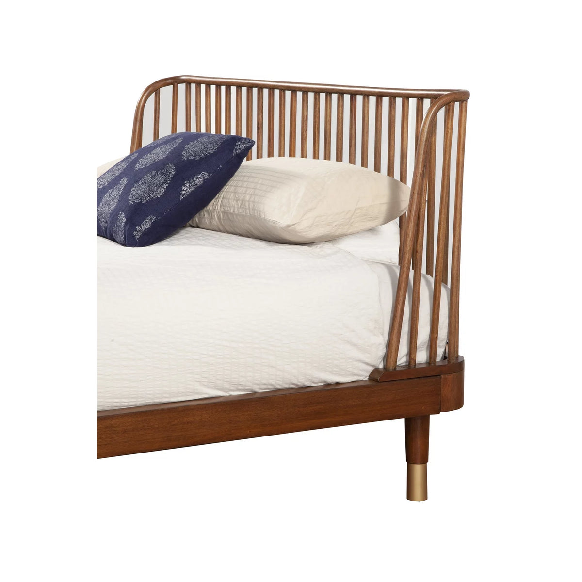 King Wood Platform Bed Dark Walnut L735