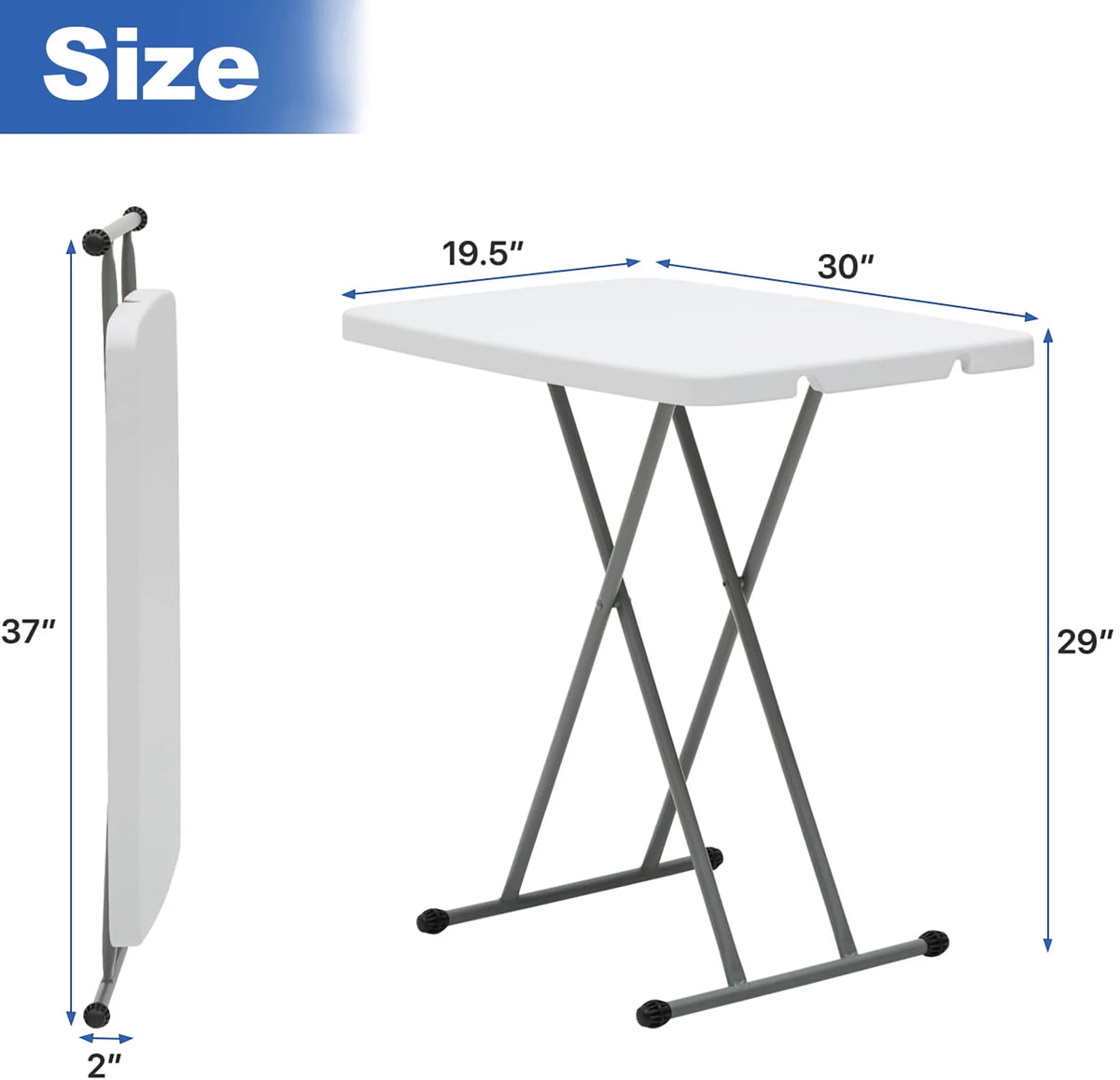 Adjustable Folding Table White W234803