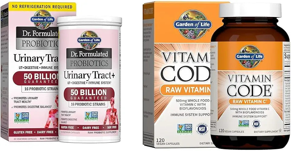 60 Count Probiotic and 120 Veg Capsules Vitamin C J630